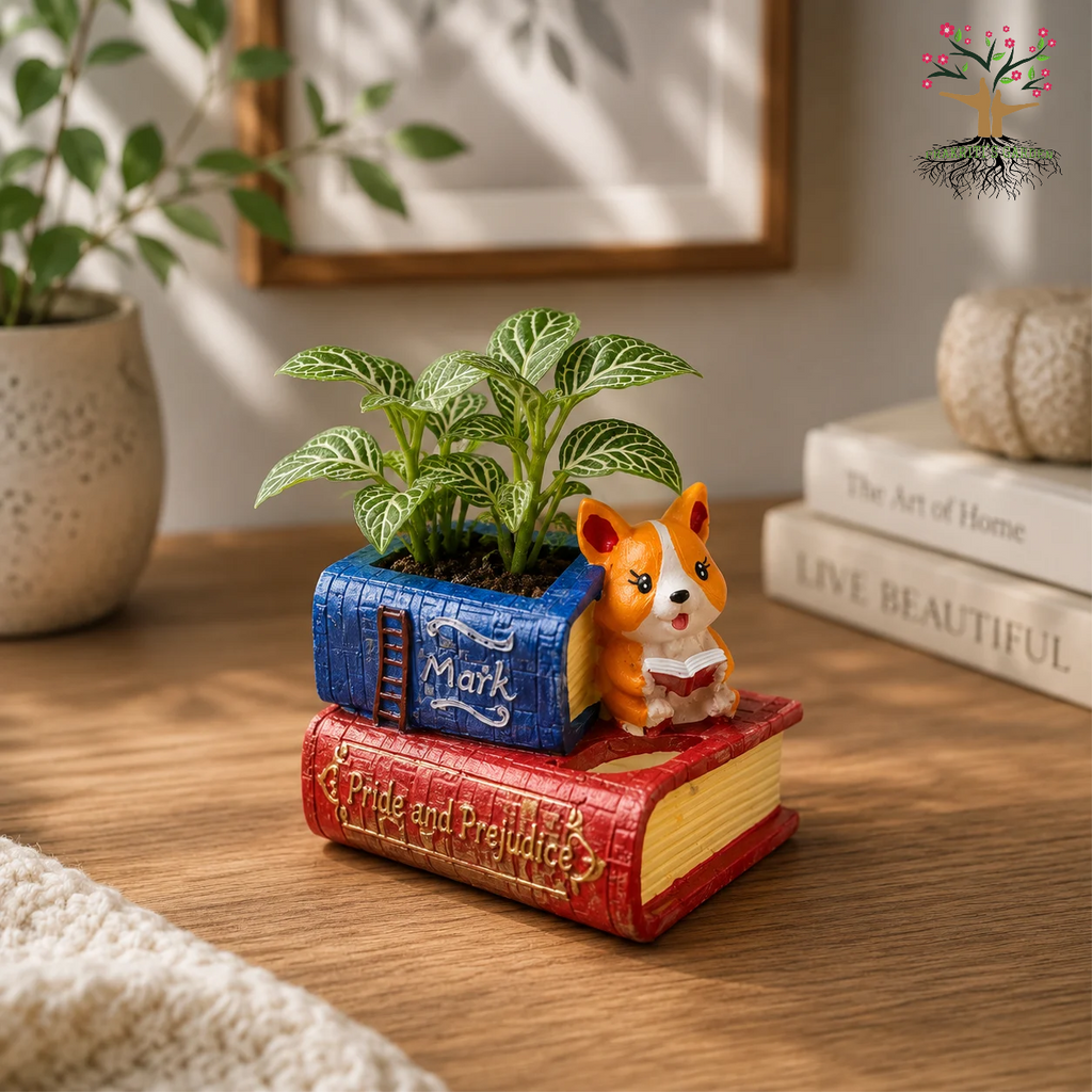 Book Pot – Resin Planter, 4 Inches