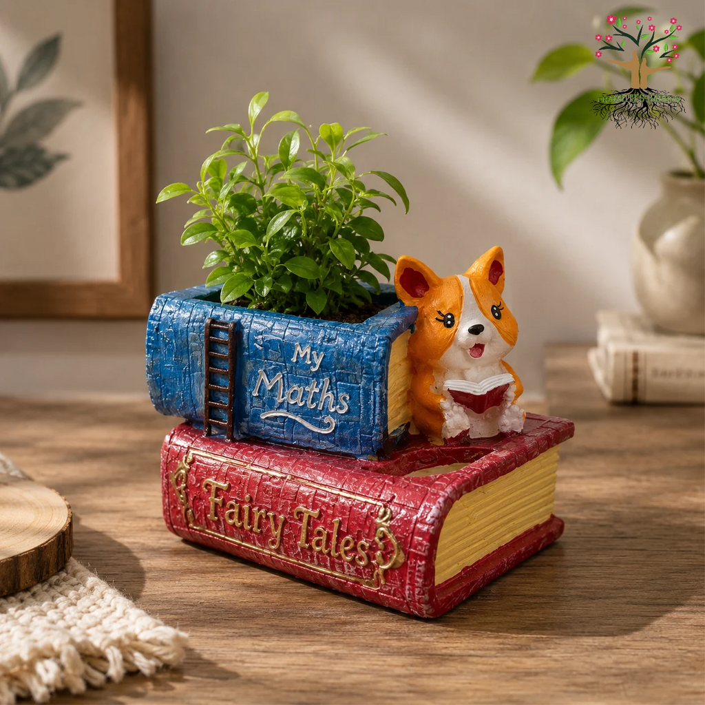 Book Pot – Resin Planter, 4 Inches