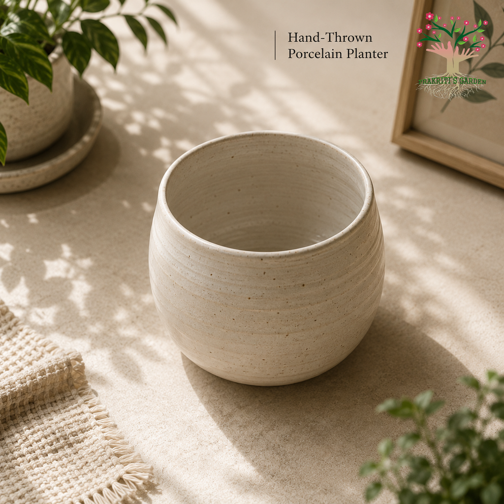 Hand-Thrown Porcelain Planter