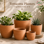 Terracotta Planters Unpolished ( Set of 5 )
