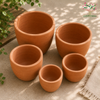 Terracotta Planters Unpolished ( Set of 5 )