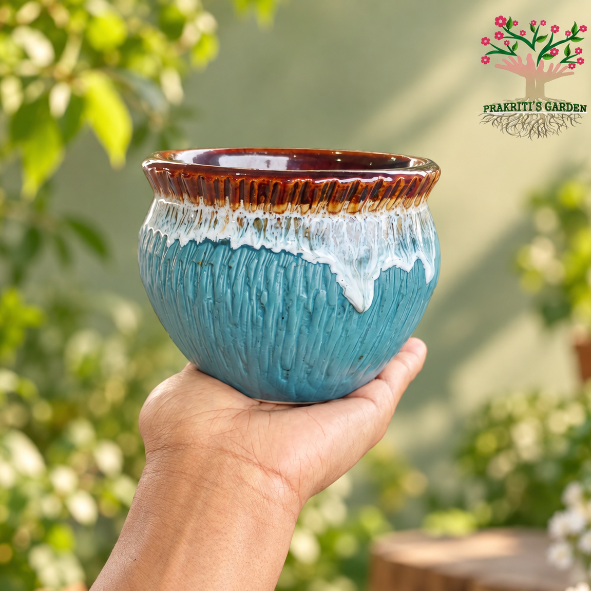 Elegant Glazed Ceramic Pot ( Choose Color )