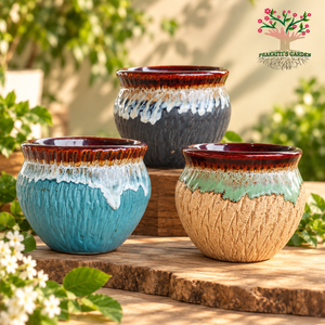 Elegant Glazed Ceramic Pot ( Choose Color )