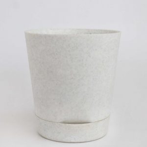 Self Watering Pot (White-Marble Finish)